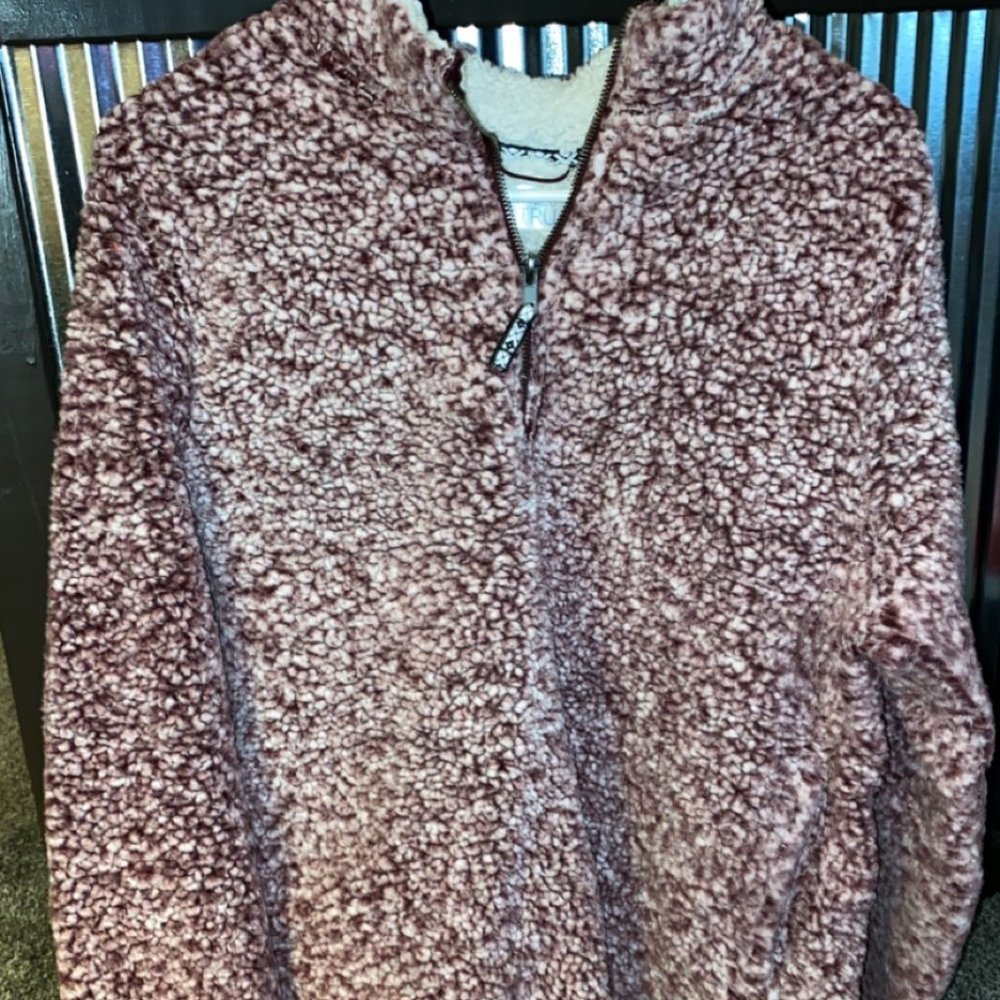 Pink & White Sherpa Quarter Zip